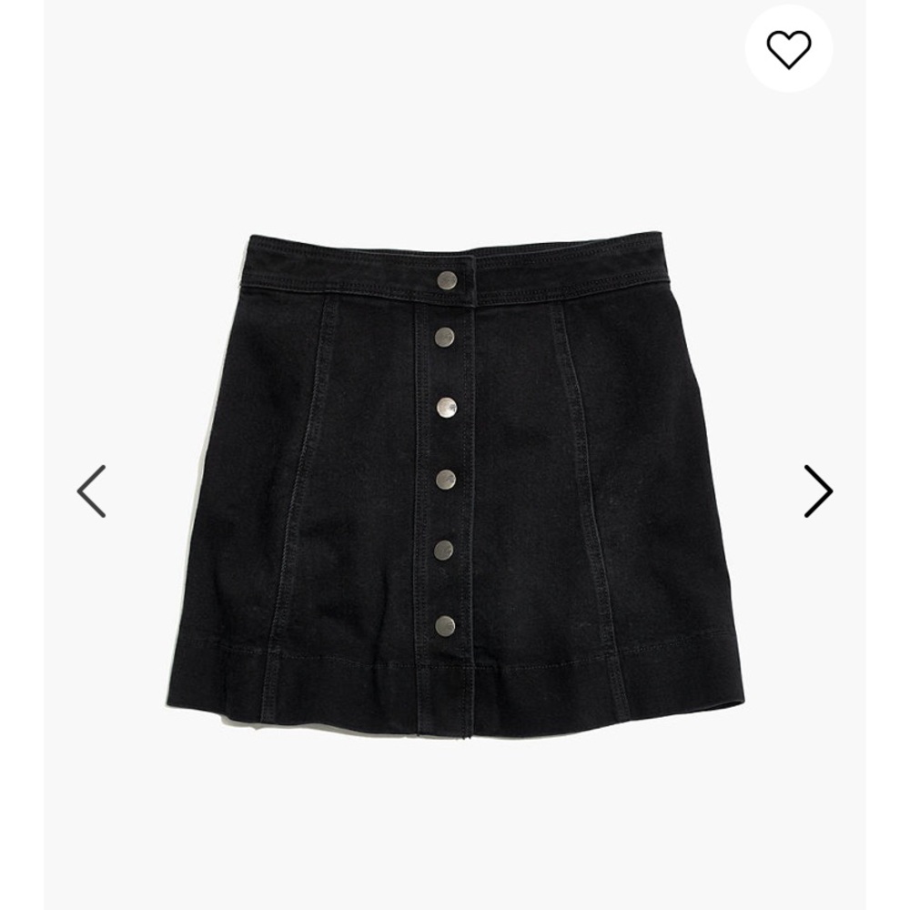 Madewell Metropolis Snap Jean Skirt in Rawley Blk